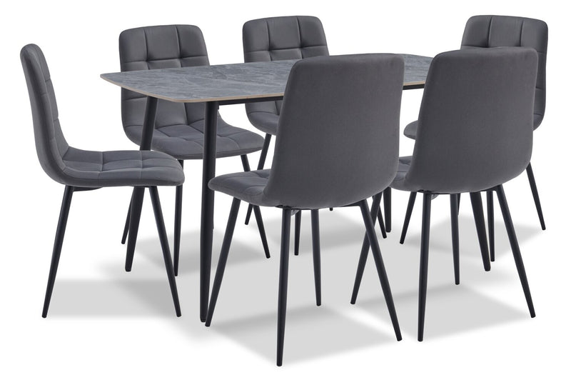 Arlo 7-Piece Dining Set - Charcoal