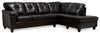 Made in Canada Addison 2-Piece Right-Facing Leather-Look Fabric Sectional with Removable Seat Cushions - Blackberry 