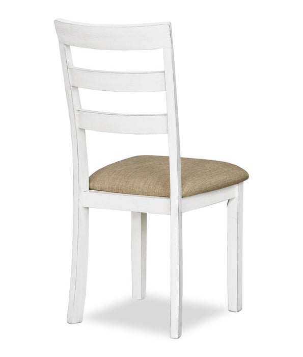 Bryn Dining Chair with Fabric Seat, Slat-Back – White