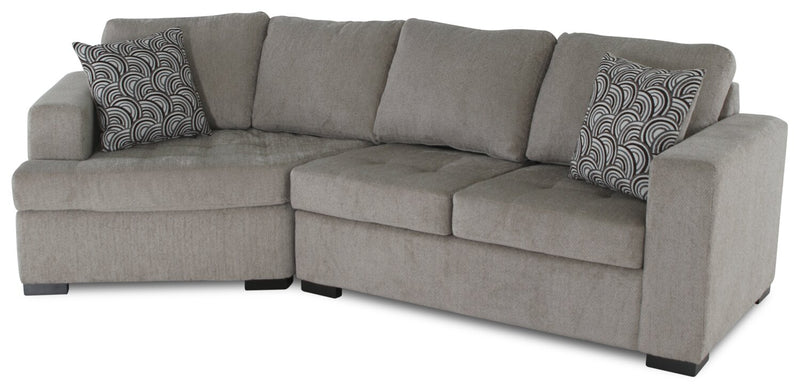 Legend 2-Piece Left-Facing Chenille Cuddler Sectional - Platinum 