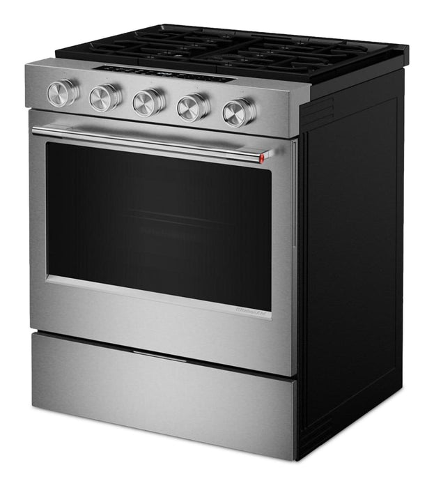 KitchenAid 30\" 5.0 Cu. Ft. Slide-in Gas Range - Fingerprint Resistant Stainless Steel - KSGS530SPS