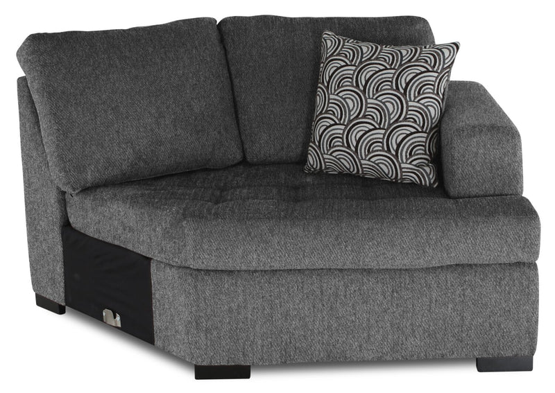 Legend 2-Piece Right-Facing Chenille Cuddler Sectional - Pepper