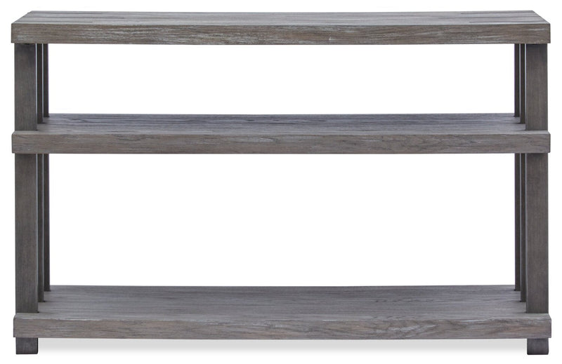 Eldridge 48\" Modern Sofa Table with Shelf - Weathered Grey with Metal and Wood