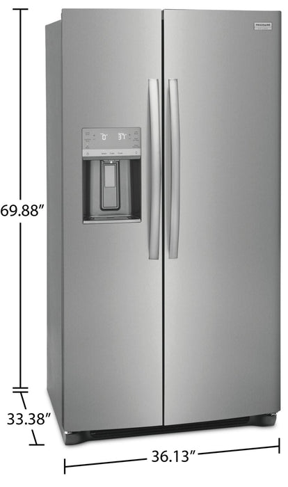 Frigidaire Gallery 36.1\" 25.6 Cu. Ft. Standard-Depth Side-by-Side Refrigerator - Smudge-Proof® Stain… 