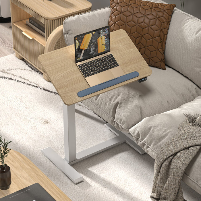 Aaron 26.77\" Height-Adjustable Office Desk with a Lift Top - Oak