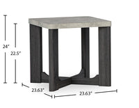 Sherman 35.5” Modern 3-Pack Coffee + 2 End Tables - Grey 