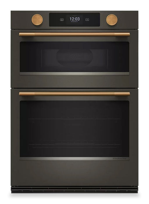 KitchenAid 30\" Smart Electric Combo Wall Oven with Cooking Camera - Black Ore - KOEC930SBE