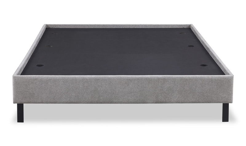 Amos Grey Upholstered Platform Bed with Channel Headboard - Queen
