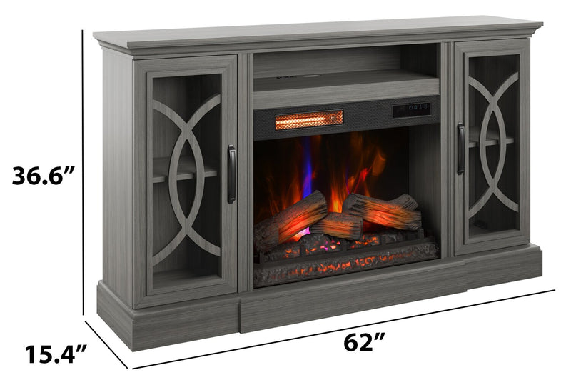 Brooke 62\" Contemporary Electric Fireplace TV Stand with Storage & Cable Management for TVs up to 70