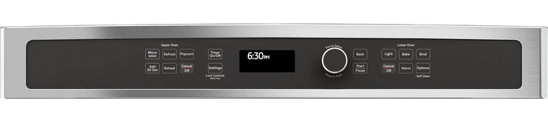 GE 30\" 6.7 Cu. Ft. Electric Wall Oven with Microwave and True European Convection - Stainless - JT38… 