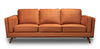 Kort & Co. Kassia 90.6\" Linen-Look Fabric Sofa with Wood Base and Legs - Orange 