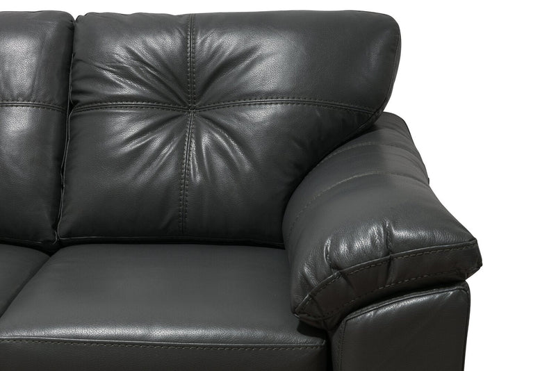 Made in Canada Addison 2-Piece Left-Facing Leather-Look Fabric Sectional with Removable Seat Cushions - Grey 