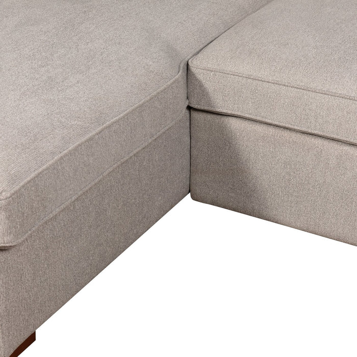 Scott Living Haven 3-Piece Chenille Fabric Sleeper Sectional - Grey 