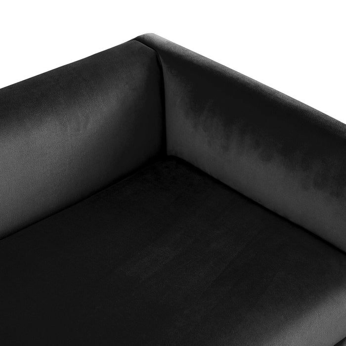 Cass 52\" Bench - Black Velvet with Gold Legs