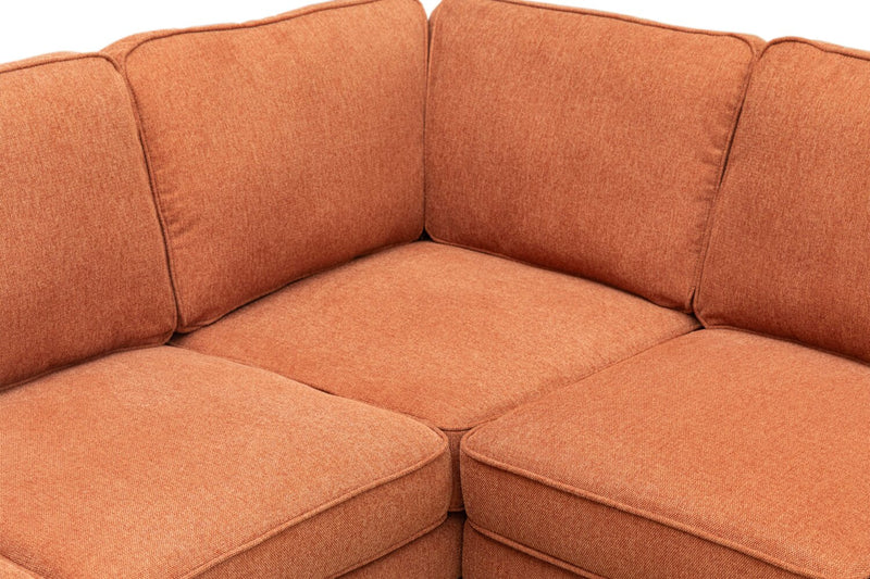 Kassia 2-Piece Linen-Look Sectional - Orange