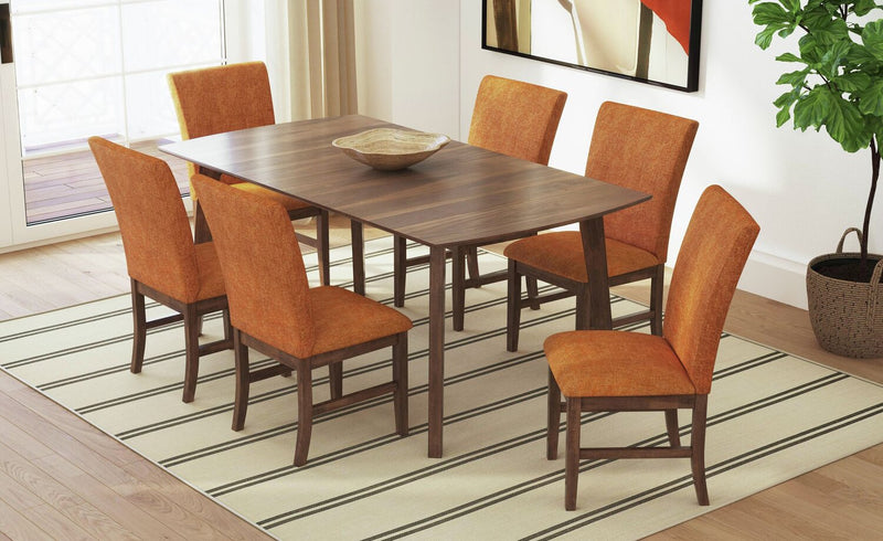 Rain 7-Piece Rectangle Dining Set - Orange