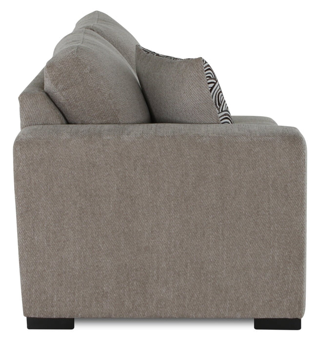 Legend 2-Piece Right-Facing Chenille Cuddler Sectional - Platinum 