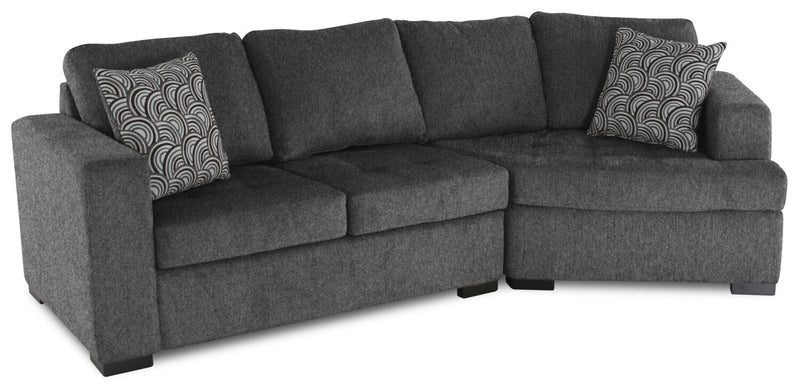 Legend 2-Piece Right-Facing Chenille Cuddler Sectional - Pepper