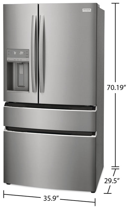 Frigidaire Gallery 36\" 21.5 Cu. Ft. Counter-Depth 4-Door French-Door Refrigerator - Smudge-Proof® … 