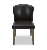 Arlo Dining Chair with Vegan Leather Fabric - Bison Brown 