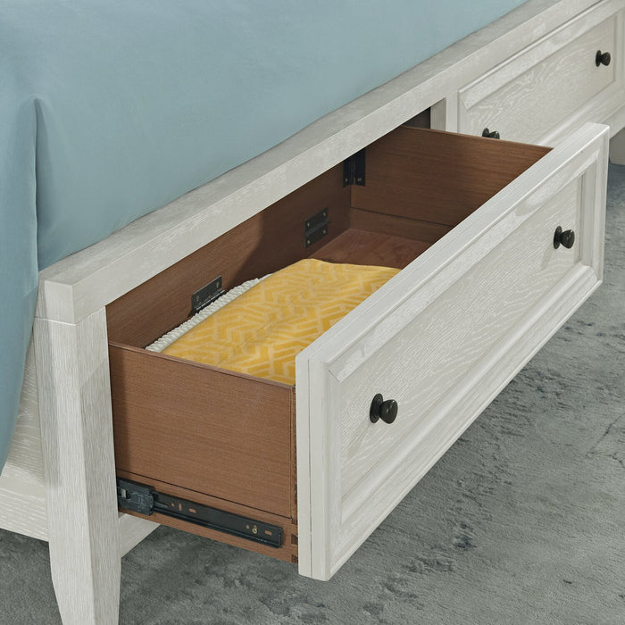 Casa King Storage Panel Bed - White 