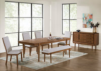 Ember 6pc Dining Set with Table, Bench & 4 Chairs, 74-92