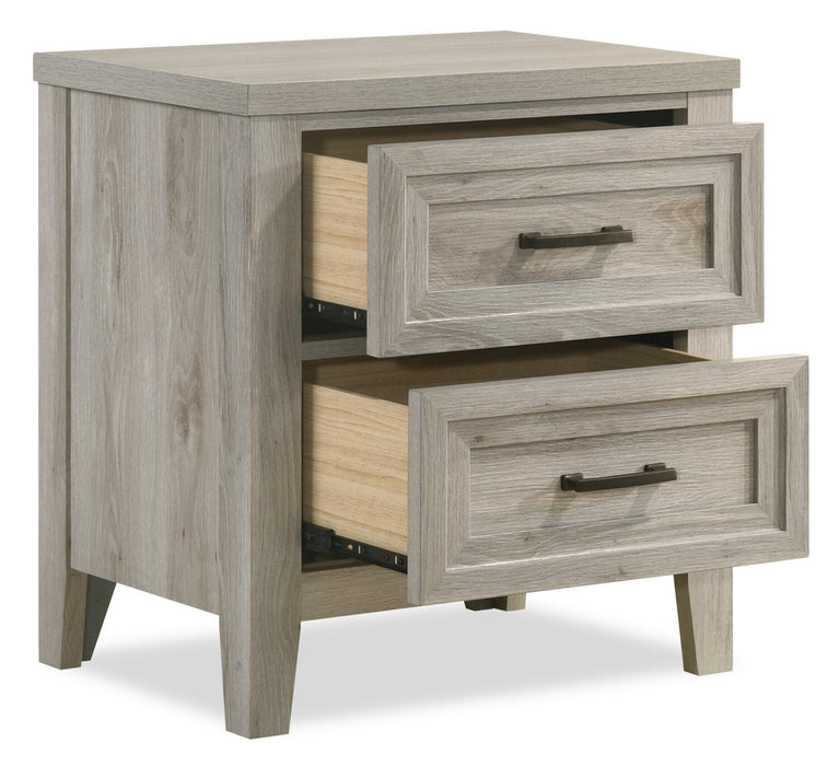 Lara Bedside 2-Drawer Nightstand, 23.6\"W x 25.6\"H - Antique Grey 