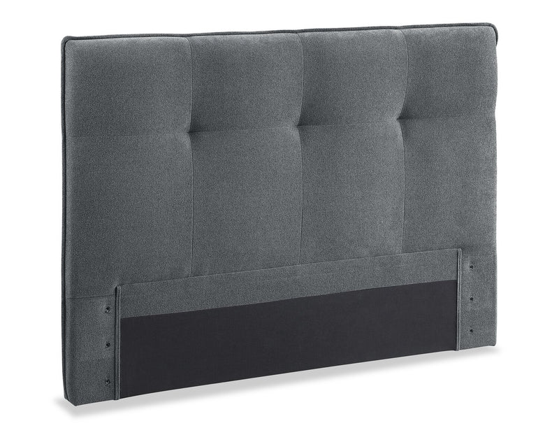 Amos Charcoal Tufted Fabric Headboard - King