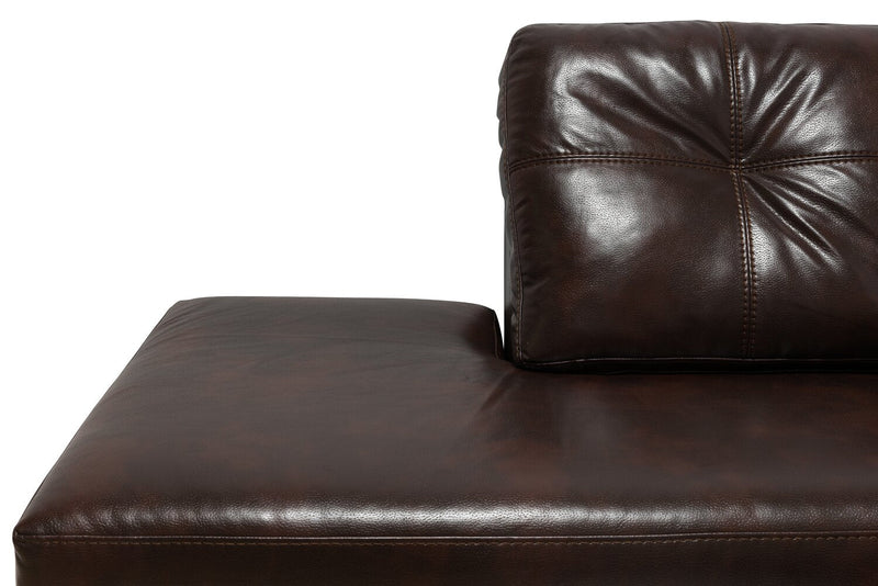 Made in Canada Addison 2-Piece Left-Facing Leather-Look Fabric Sectional with Removable Seat Cushions - Brown 