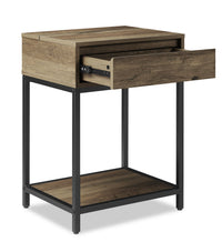 Akio Bedside 1-Drawer Nightstand with Lift-top Storage, 18