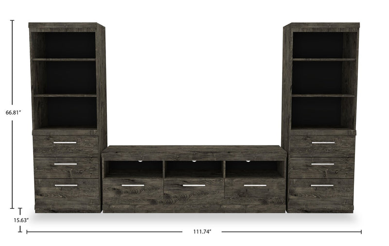 Camden 3-Piece Entertainment Centre with Storage and Cable Management for TVs up to 65\" - Alabaster Oak