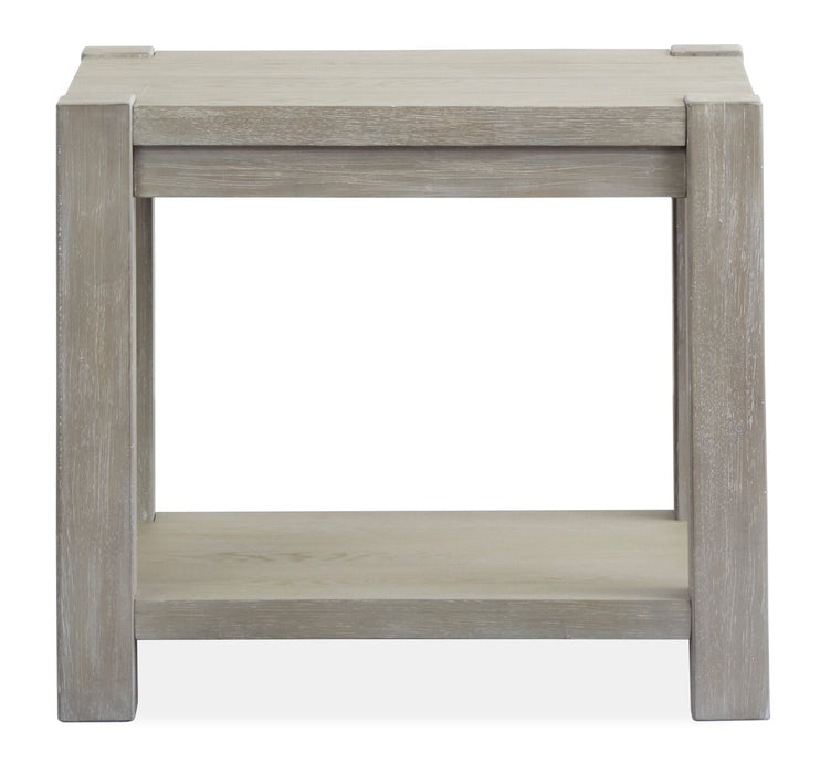 Clifford 22” Contemporary Solid Wood End Table with Shelf - Calico Grey