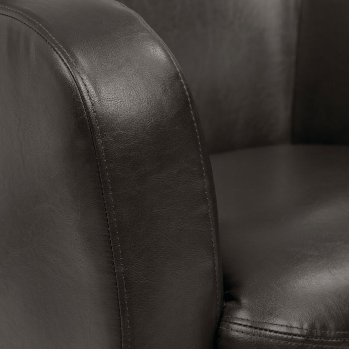 Zello Faux Leather Accent Chair - Brown