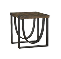 Brewer 26” Industrial Solid Wood End Table - Rustic Honey