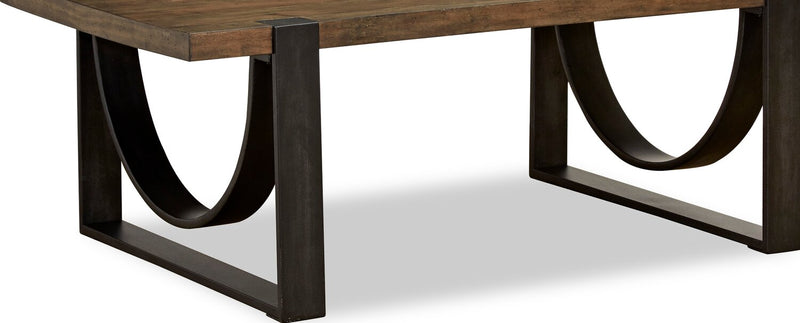 Brewer 50” Industrial Solid Wood Coffee Table - Rustic Honey