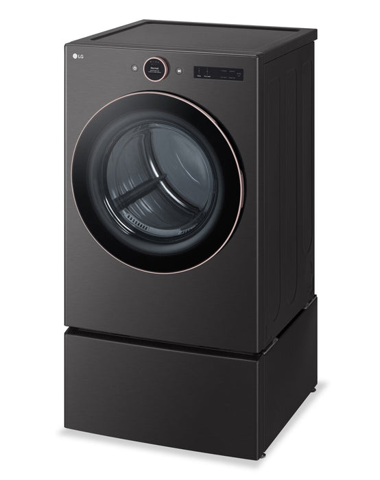 LG 7.4 Cu. Ft. Smart Electric Dryer with Steam - Black Steel - Stackable - DLEX6500B 