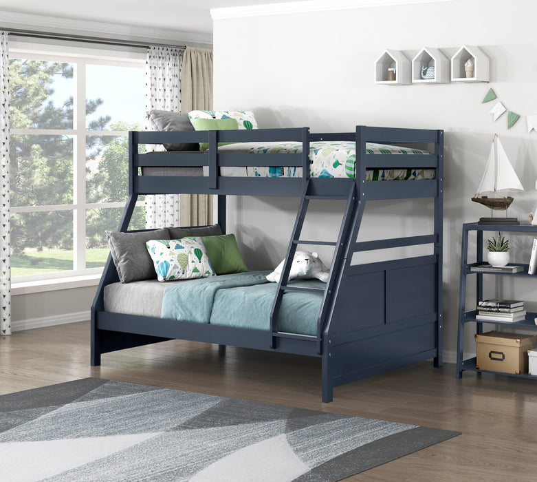 Quinn Twin/Full Bunk Bed – Blue