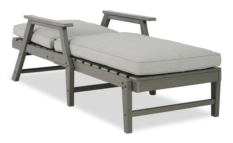 Cape Outdoor Patio Lounger with Adjustable Backrest -UV & Weather Resistant - Grey 