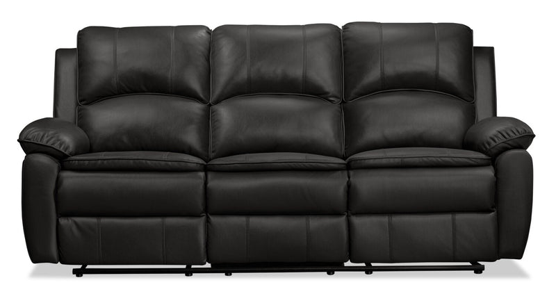 Chandler 82\" Leather-Look Fabric Reclining Sofa - Grey 