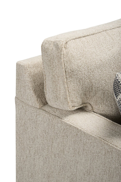 Made in Canada Lennox 57\" Chenille Fabric Loveseat with Reversible Cushions and Accent Pillows - Taupe