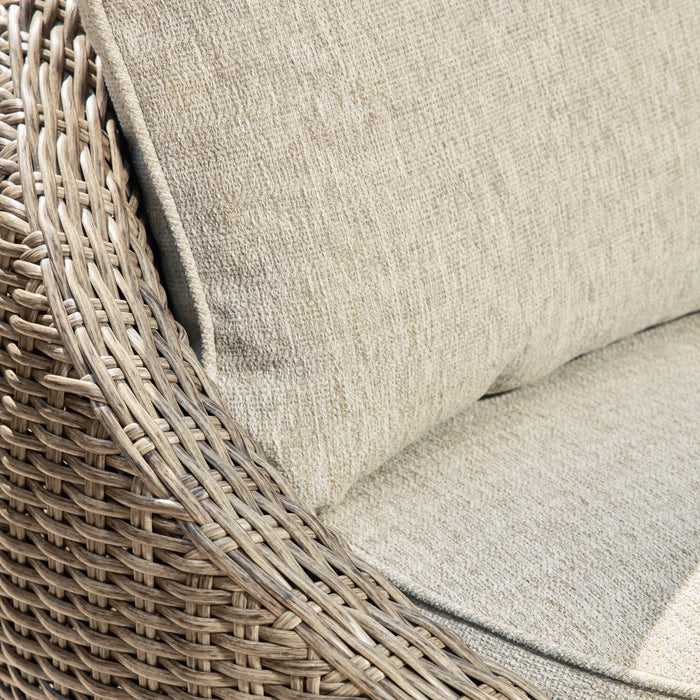 Lume Outdoor Patio Set of 2 Chairs - Resin Wicker & Nuvella Fabric , UV & Weather Resistant - Natural/Beige 