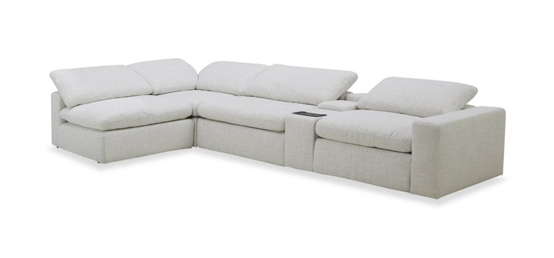 Sky Modular 5-piece Fabric Power Sectional – Nathan Wheat 