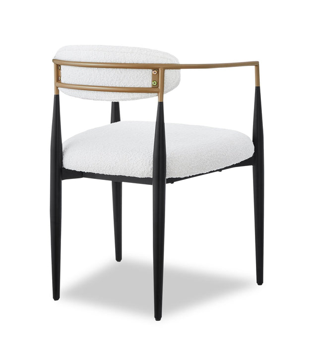 Capri Boucle Fabric Accent Dining Chair – White