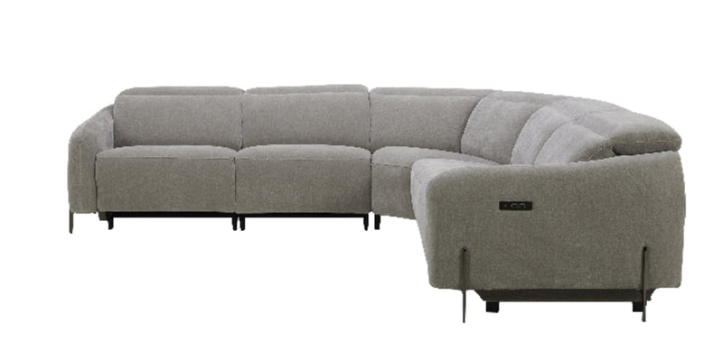 Caprice 5-Piece Power Reclining Sectional with Power Headrests - Truffle