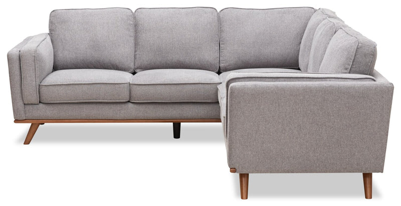 Kassia 2-Piece Linen-Look Sectional - Grey