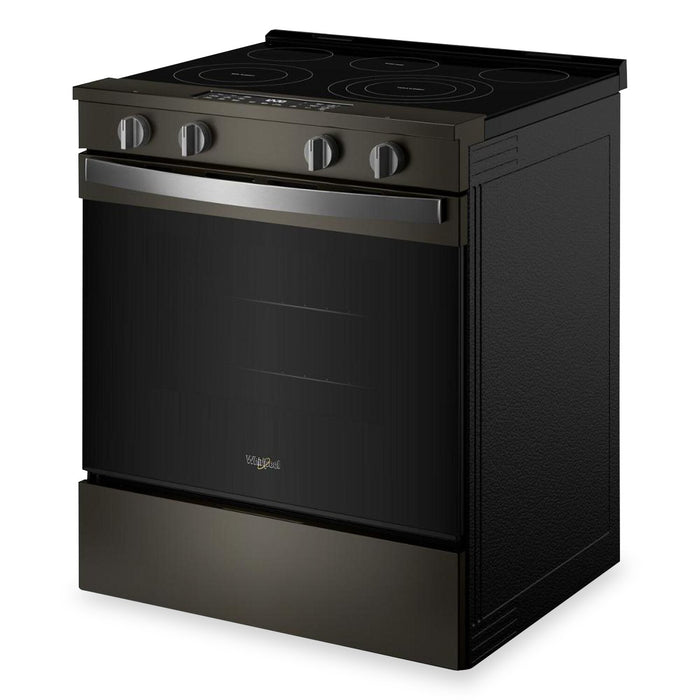 Whirlpool 30\" 5.3” Cu. Ft. Electric Range with Air Cooking – Black on Stainless - YWSES5030SV