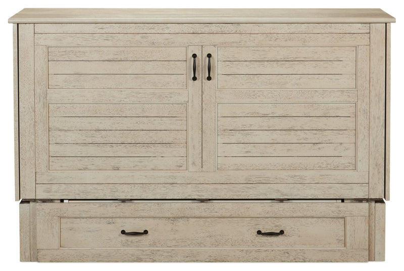 Parker Cabinet Bed, Brushed Driftwood - Queen Size 