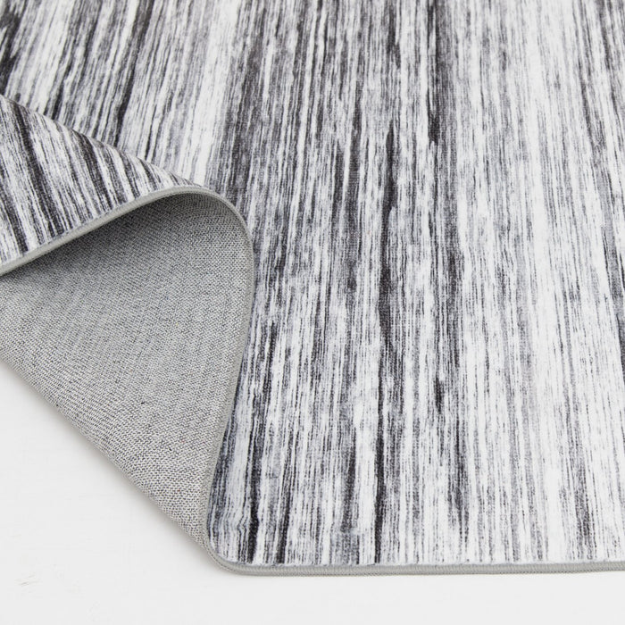 Ceren Grey Washable Area Rug - 5’ x 7’