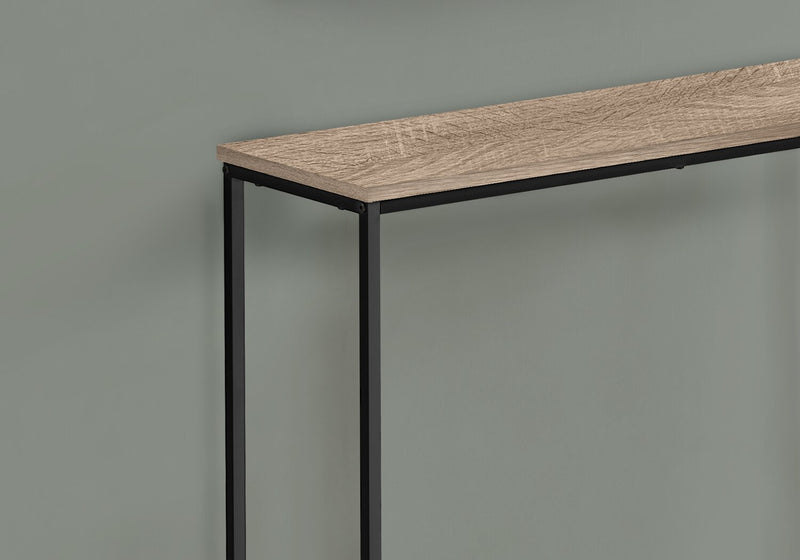 Alma 31.5\" Modern Sofa Table - Dark Taupe with Black Metal Frame