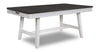 Echo Dining Table with Storage Drawers, Wood, Trestle Base, 70\"W - White/Grey 